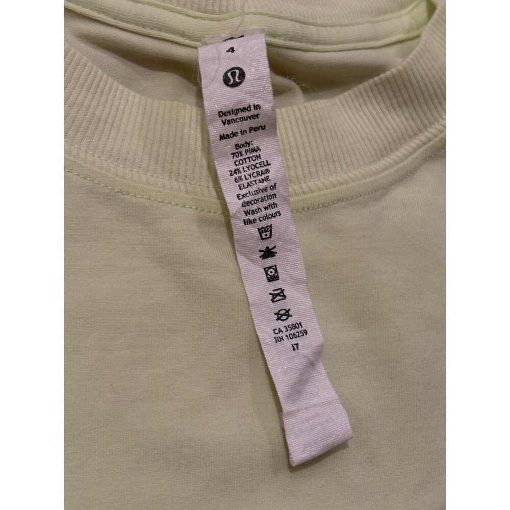 Lululemon All Yours Tee Dress Lemon Vibe Relaxed Fit Pima Cotton Vitasea Size 4 - Picture 7 of 12